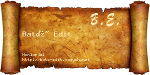 Bató Edit névjegykártya